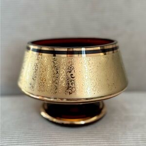 Bohemia crystal bowl with gold decoration - from Czech Republic